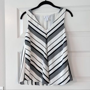 Black & White Sleeveless Blouse